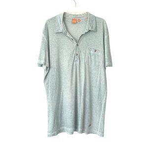 Hugo Boss Mens Light Blue Polo Shirt L Cotton Casual Short Sleeve Lightweight